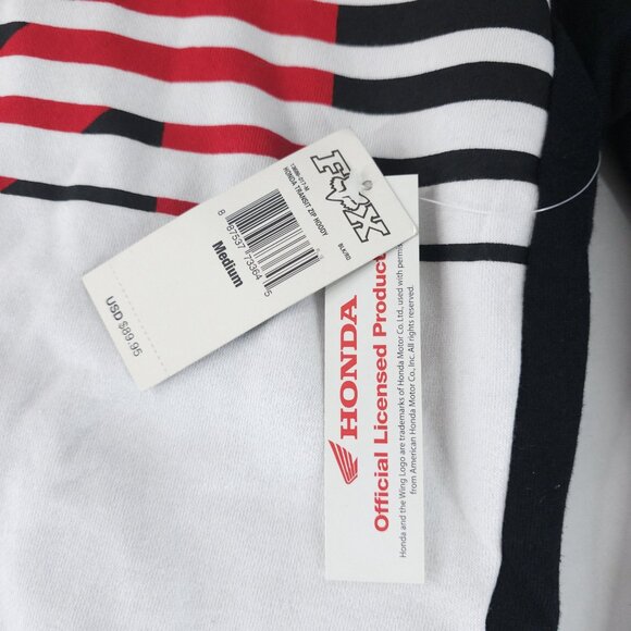 Honda Fox Racing Zip Hoodie Mens Medium Black Red White MX Motocross Jacket New - Picture 2 of 12